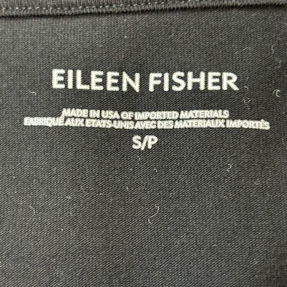 Eileen Fisher Black Knit V-Neck Dress Small - Picture 4 of 5